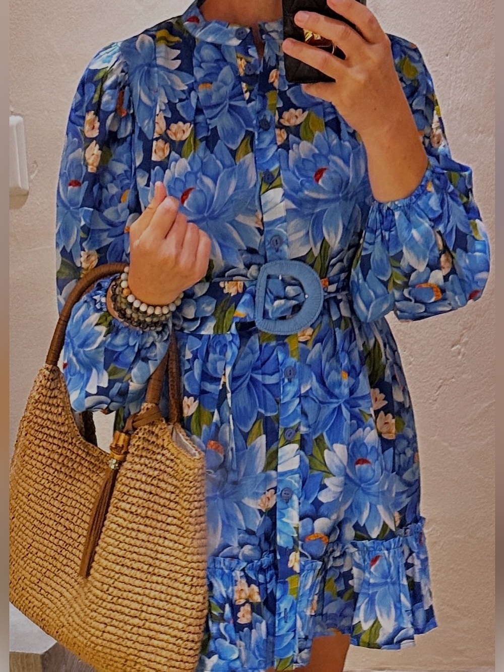 NWT Farm Rio x Anthropologie
Long-Sleeve Mini Swing Dress